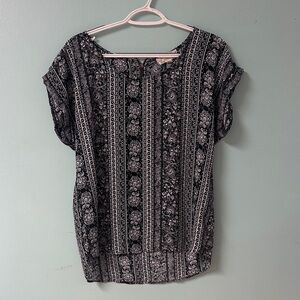 Black and White Floral Top